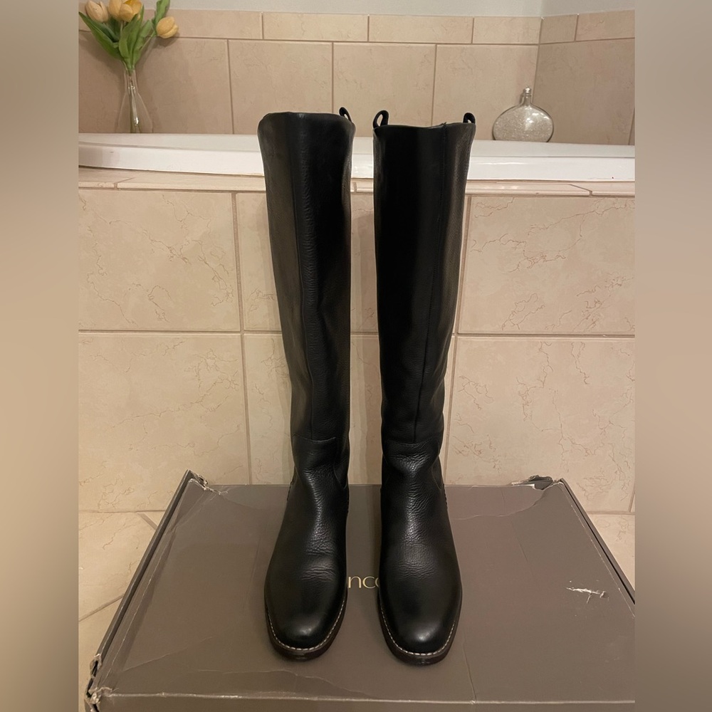 Black Knee-High Leather Boots